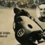 Promotiefoto van de Duitse coureur Rudolf Gläser tijdens wegraces in Schwerin in Duitsland